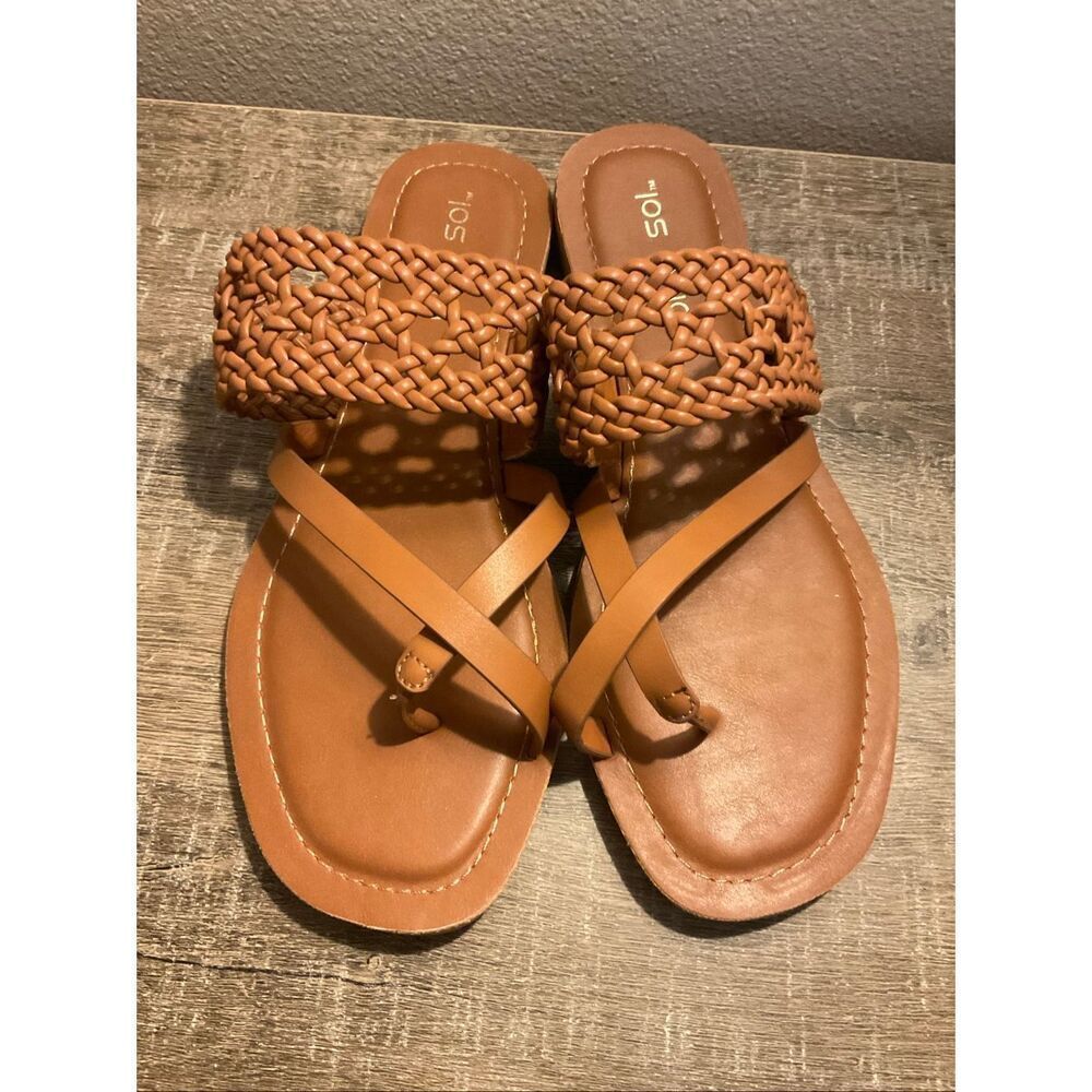 Blue Sol  Womens 8.5 Stella Tan Sandals